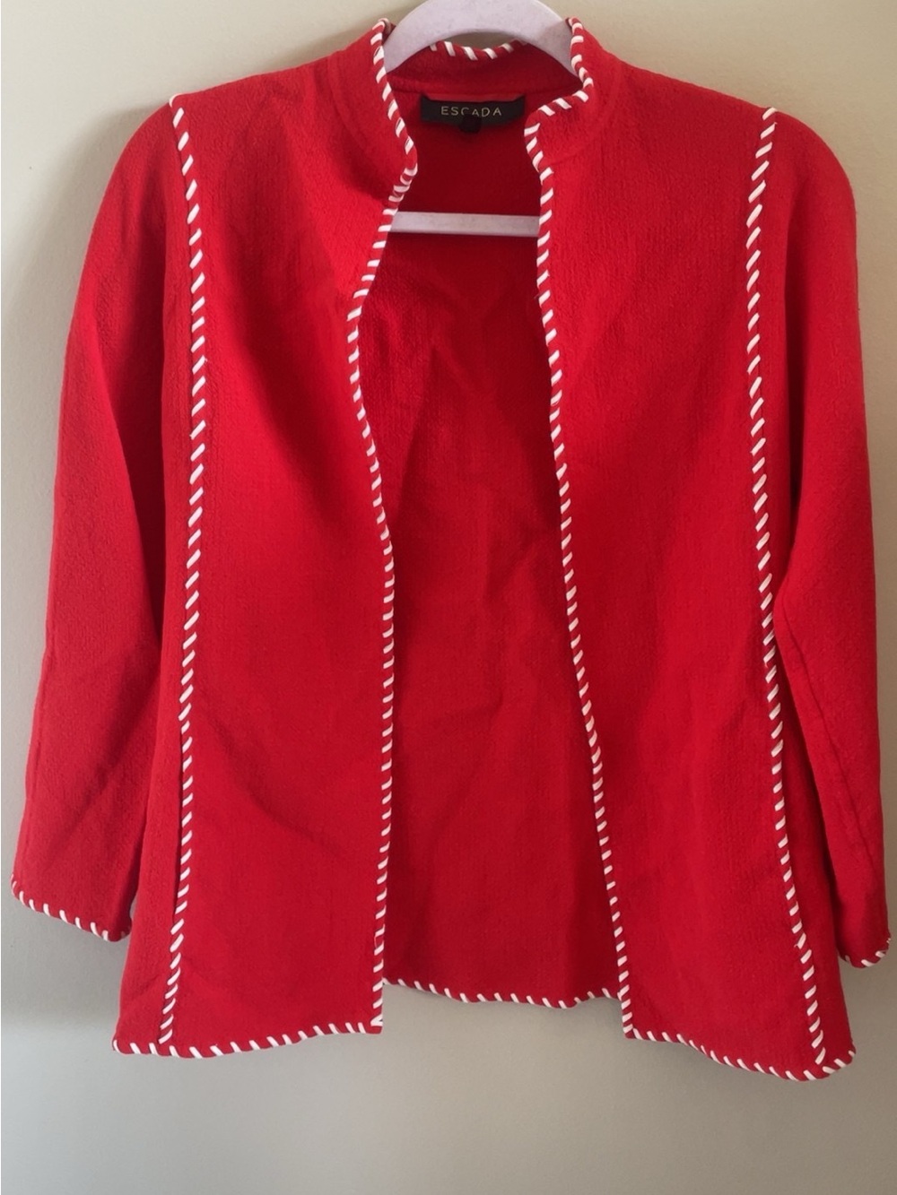 Escada Vintage Red Pure New Wool Cardigan